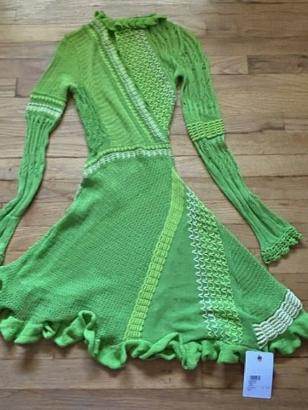 Roberta Einer Ali Cotton Knit Minidress in Green XS/S NWT - Picture 4 of 7